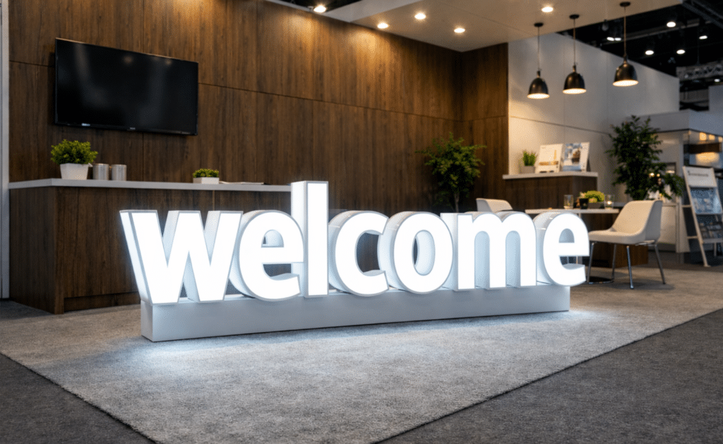 3d full light logo standing